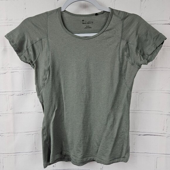 Black Diamond Base Layer T Shirt Tee Undershirt Womens XS Short Sleeve Gray - Picture 1 of 9